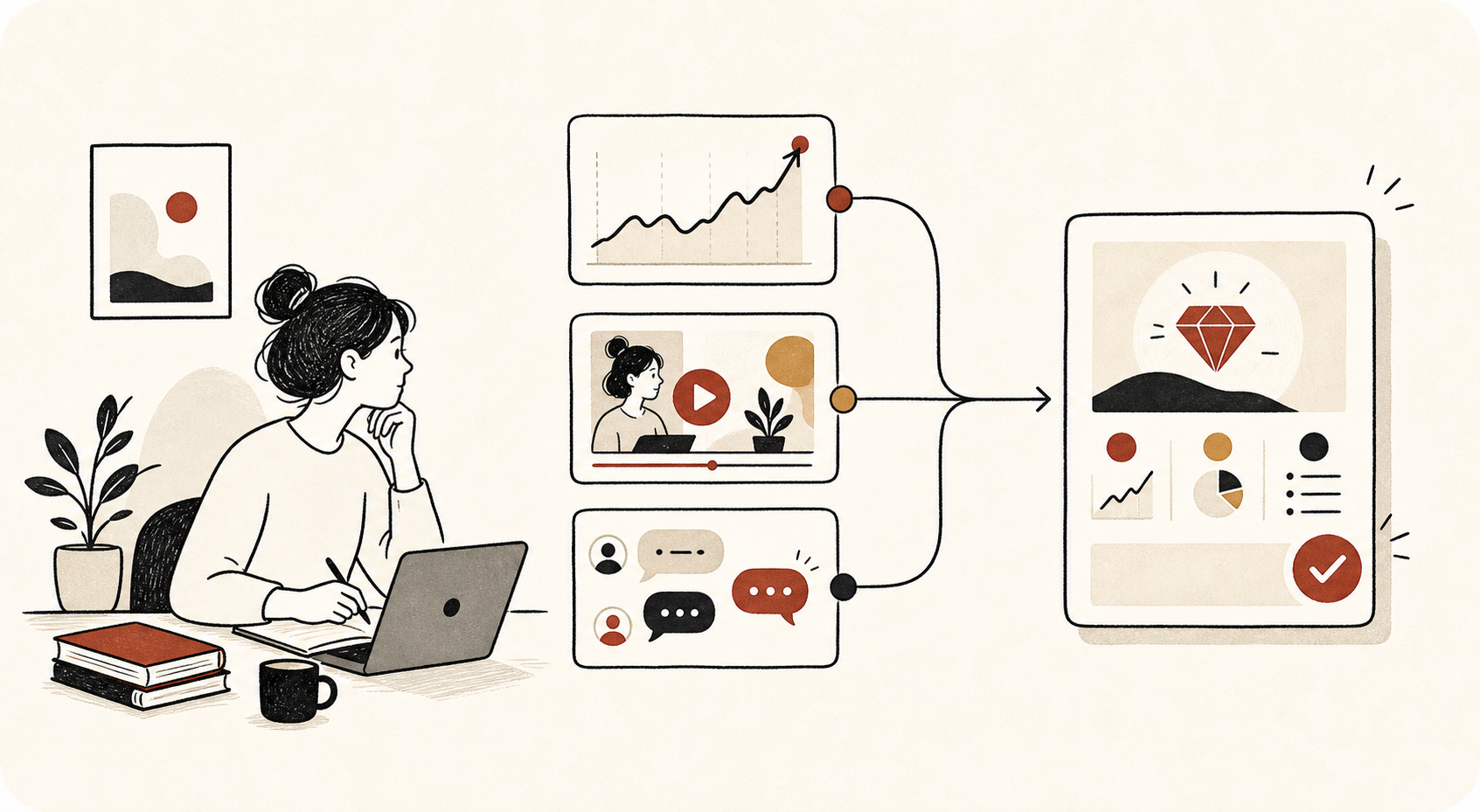 A seller combines search trends, content momentum, and consumer conversations into a clear product opportunity report.